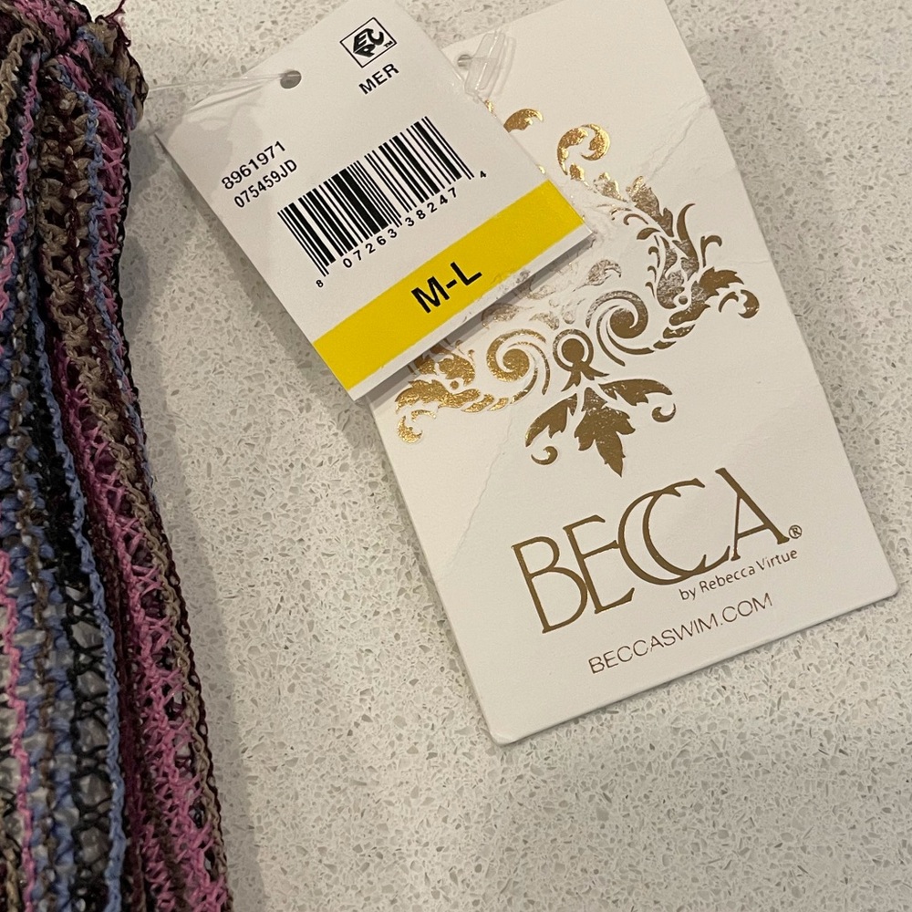 Becca Swim Knit Coverup Purple with Tied Knot! - Picture 9 of 9